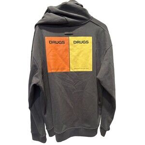 Raf Simons Drugs Hoodie Cookie Mueller Glenn O' Brien Dark Grey Medium